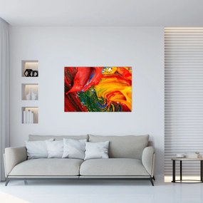Obraz - Modrenie abstrakcie štetcom (90x60 cm)
