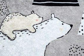JUNIOR 51974.802 umývací koberec Medvede, zvieratá pre deti protišmykový - sivá Veľkosť: 160x220 cm