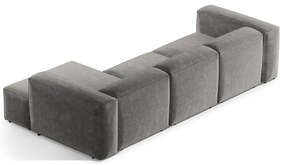 Svetlosivá menčestrová rohová pohovka (pravý roh/s leňoškou) Bergano – Cosmopolitan Design