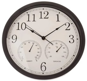 Nástenné hodiny s teploměrem a vlhkoměrem 35 cm