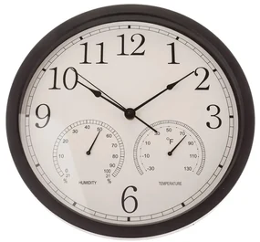 Nástenné hodiny s teploměrem a vlhkoměrem 35 cm
