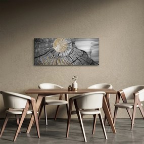 Obraz - Kmeň stromu v koláži (120x50 cm)