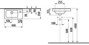 JIKA H8114240001061 - Závesné umývadlo CUBITO 45x25 cm keramika/biela