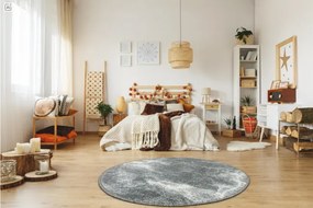 Koberec  Lima 9553B sivý / krémový kruh