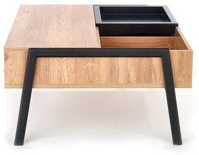 Konferenčný stolík Podium, prírodné drevo / čierna