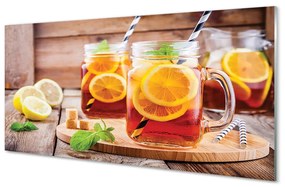 Obraz plexi Ice tea citrusové slamky 100x50 cm