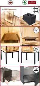 TRENDIE Udiareň drevená s kovovým komínom