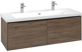 VILLEROY &amp; BOCH Subway 3.0 závesná skrinka pod umývadlo, 2 zásuvky, 1272 x 478 x 429 mm, Arizona Oak, C60101VH