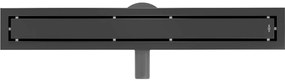 Mexen Flat 360°, nerezový sprchový žľab vzor M13 2v1 na vloženie dlažby 60 cm, čierna matná, 1710060-40
