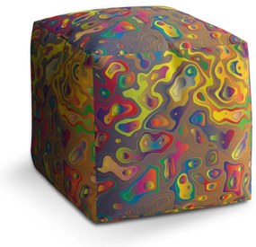 Taburet Cube farebné škvrny, farebná