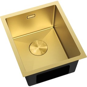 Mexen Trixo, 1-komorový nerezový drez 370 x 440 mm, brúsená zlatá, 6412371000-55