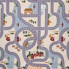 AKCIA: 👣🛡️133x133 cm Detský kusový koberec Scanroad 39 - neúčtujeme odrezky z role - obšitý zo všetkých strán + protišmyková, šíře, viacfarebná