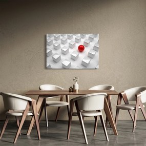 Obraz abstrakcie - kocky s guľou (90x60 cm)