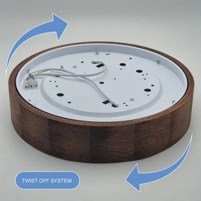 Brilagi - LED RGBW stmievateľné stropné svietidlo CARVALHO 2xE27/15W/230V Wi-Fi dub pr. 37,5