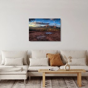 Sklenený obraz hôr (70x50 cm)