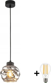 LED luster na lankách ZULIA 1xE27/15W/230V čierna/dymová čierna
