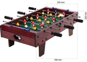 Mini stolný futbal s nožičkami 70 x 37 x 25 cm - tmavý