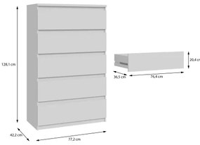Komoda s zásuvkami MAO biela