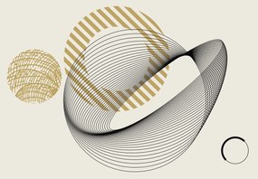 Fototapeta - Abstraktné línie a kruhy (147x102 cm)