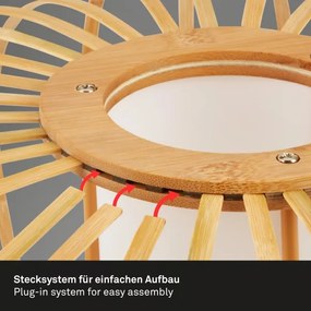 Briloner 4759011 - Závesný luster na lanku 1xE27/10W/230V čierna/bambus