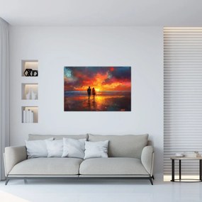 Obraz - Prechádzka na pláži (90x60 cm)
