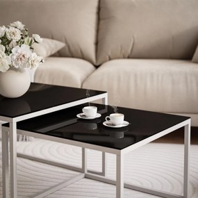 KONFERENČNÝ STOLÍK BELLA 2v1 KAŠMÍR + ČIERNE SKLO