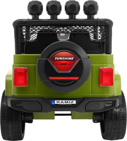 Ramiz Terénne auto Raptor Drifter Zelená + Diaľkové ovládanie + Pohon 4x4 + Úložný priestor + Pomalý štart + MP3 LED