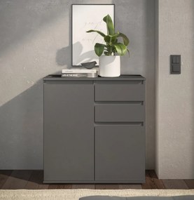 Skrinka s 2 šuplíkmi Brest, 80 cm, antracitová