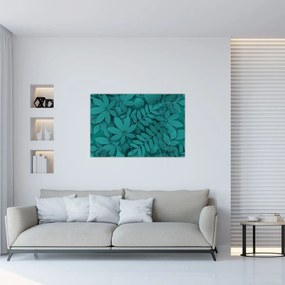 Obraz - Tyrkysové listy (90x60 cm)