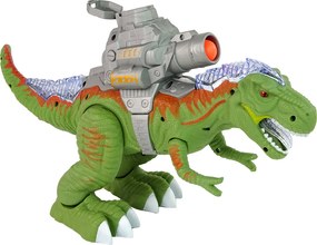 LEAN Toys Dinosaurus s katapultom Strieľa zelenou farbou