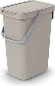 Prosperplast Závesný odpadkový kôš s vekom SYSTEMA Q, 12 l, 26 x 20 x 37,5 cm béžová