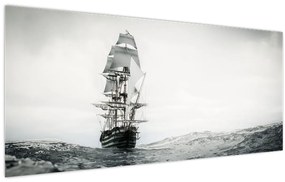 Obraz - Loď plávajúca po oceáne (120x50 cm)