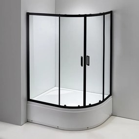 BPS-koupelny Asymetrický sprchový kút MAJA BL R 115x85 cm pravý, čierna/transparent v sete s hlbokou sprchovou vaničkou