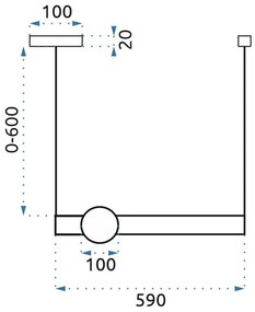 Toolight - LED stropné svietidlo 60cm 12W APP478-CP, zlatá-biela, OSW-00610