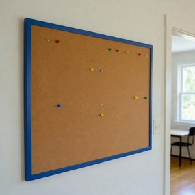 Toptabule.sk  Korková tabuľa v drevenom modrom ráme COLOR 120x90 cm