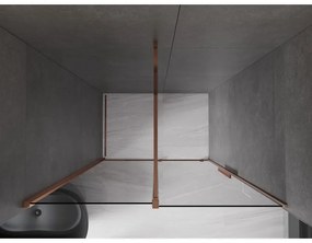 Mexen Velar, posuvné sprchové dvere do otvoru 150 cm, 8mm šedé sklo, ružové zlato, 871-150-000-41-60