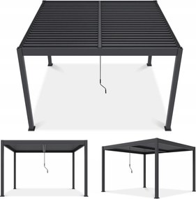 Záhradná terasová pergola z hliníka Elegance Duo 3,6x4 Gutroof antracitová