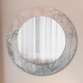 Okrúhle ozdobné zrkadlo Tropické kvety fi 50 cm