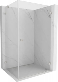 Mexen Lunar-B pravostranný výklopný sprchový kút 95 x 90 cm, číre sklo, brúsená oceľ, 832-095-090-97-00-P