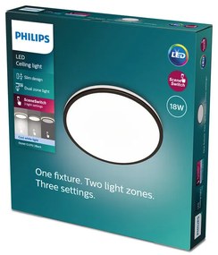 Philips 8719514431966 Stropné svietidlo OZZIET LED 18W, 4000K, 2000lm, IP20, čierna