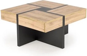 Konferenčný stolík Shanell 80 (dub craft + čierna). Vlastná spoľahlivá doprava až k Vám domov. 1092459