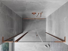 Mexen, Mexen Mist L Otočné sprchové dvere 155 cm, transparentné, brúsená meď - 8A4L-155-001-65-00