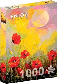 ENJOY Puzzle Vlčie maky vo svite mesiaca 1000 dielikov