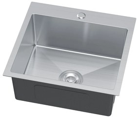 Erga HD, 1-komorový oceľový drez 500x450x210 mm, oceľová, ERG-MLS-HD5045