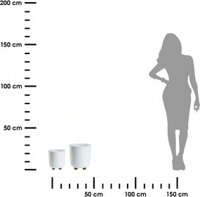 Sada 2 ks květináčů Terra 21x19,3/27,4x24,2 cm bílá