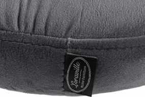 Barová stolička Ponte - zamat, chróm rám - Tmavo sivá