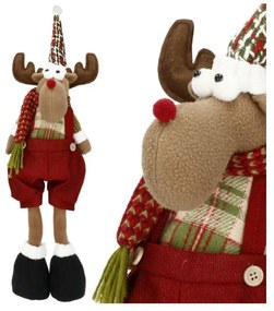 SPRINGOS Vianočný sob 45 cm, červeno-hnedý