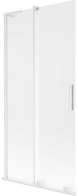 Mexen Velar L, 2-krídlová posuvná vaňová zástena 95 x 150 cm, 8mm sklo námraza, biela matná, 896-095-003-31-20