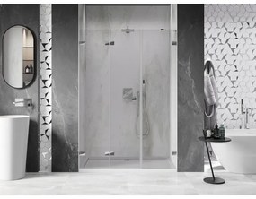 Mexen Lunar-F, skladacie ľavé sprchové dvere 125 cm, 8mm číre sklo, chrómový profil, 836S-125-050-01-00-L