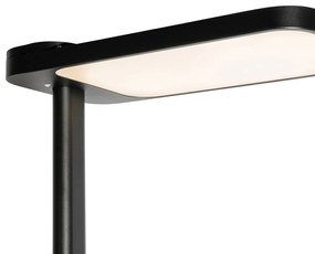 Denná stojaca lampa čierna štvorcová vrátane LED a stmievača - Guzo